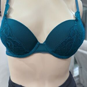 Teal Lace Underwire Bra